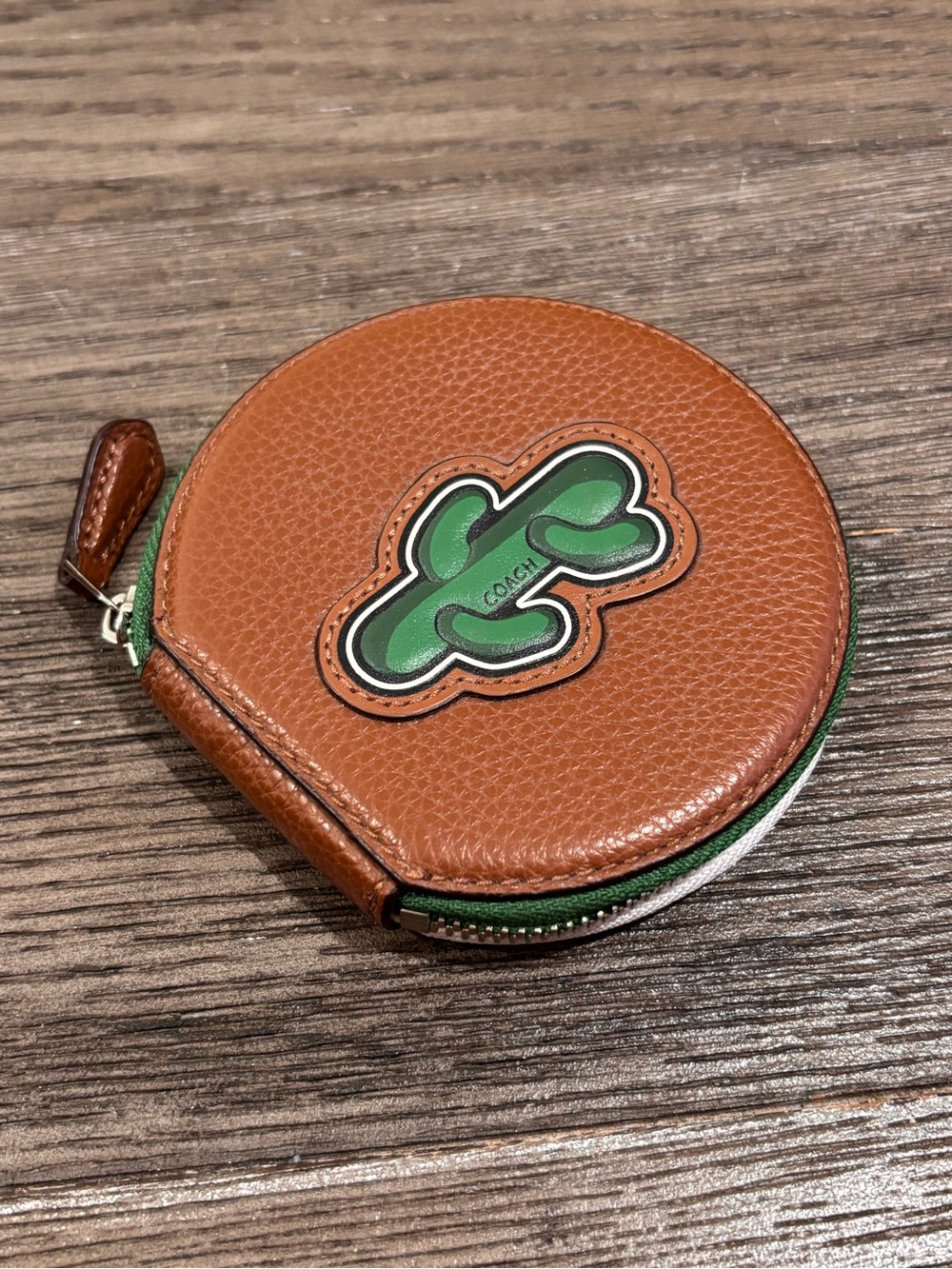 Coach Cactus Coin Purse Case Pebbled Leather Western Collection RARE